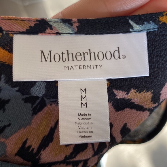 Motherhood Maternity Black Floral 3/4 Sleeve Blouse Size M - Picture 4 of 4
